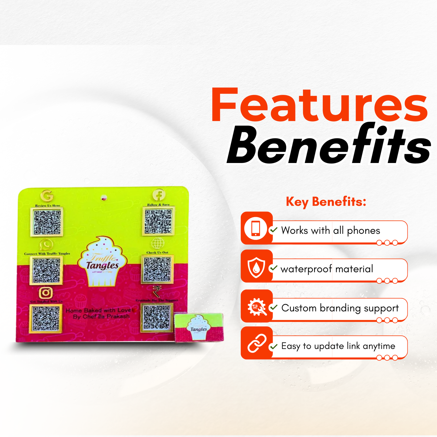 6 Qr Digital Standee With Business card