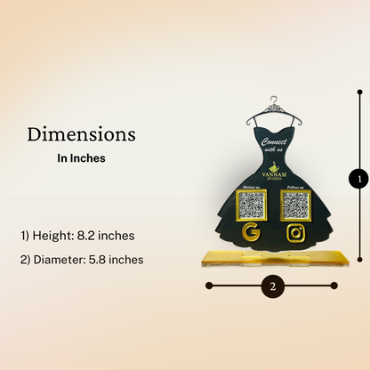 2 QR Black Dress Shape Standee