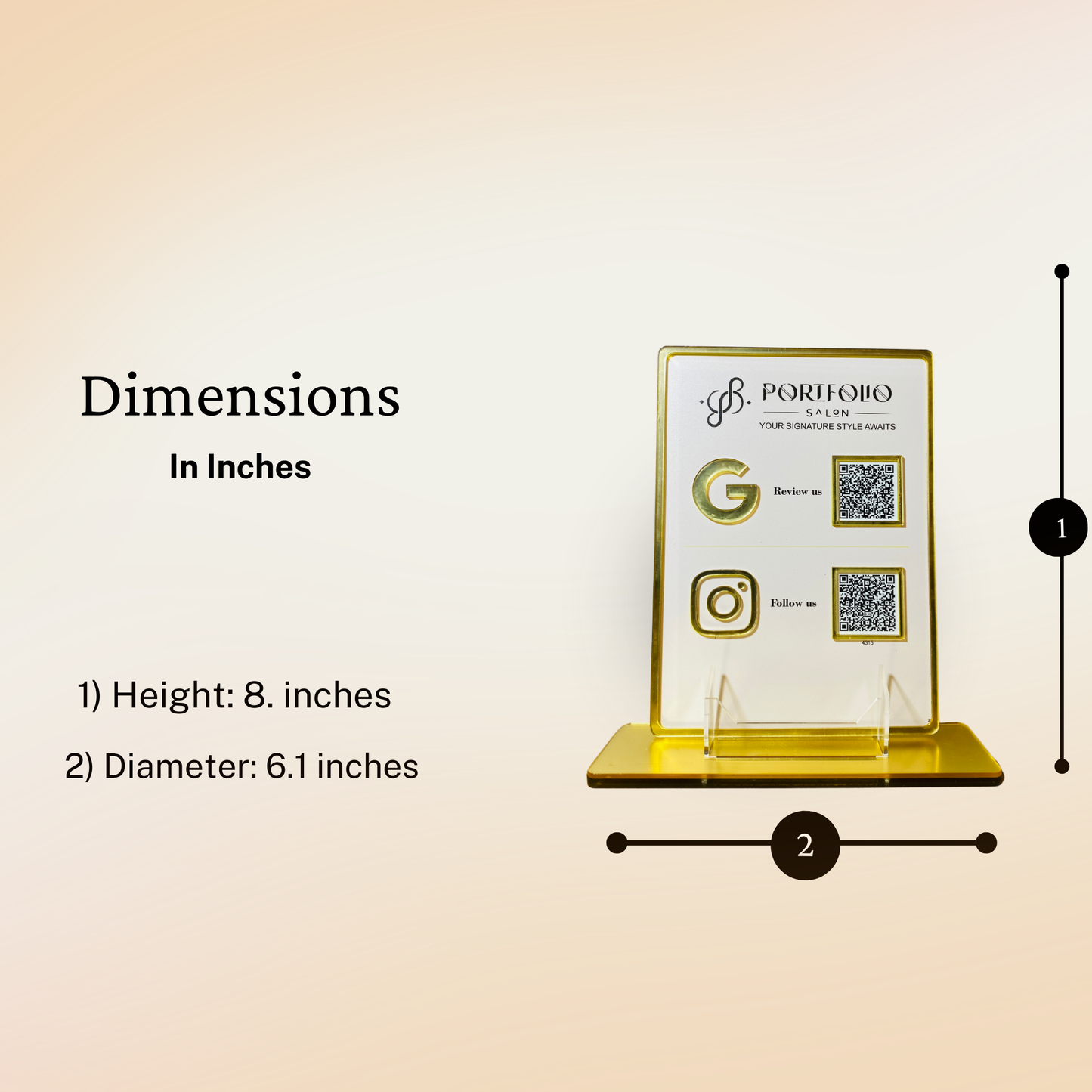 2 QR Golden Border Standee