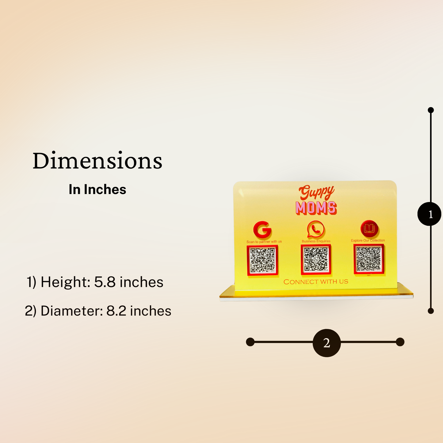 3 QR Standee With Customised Icons
