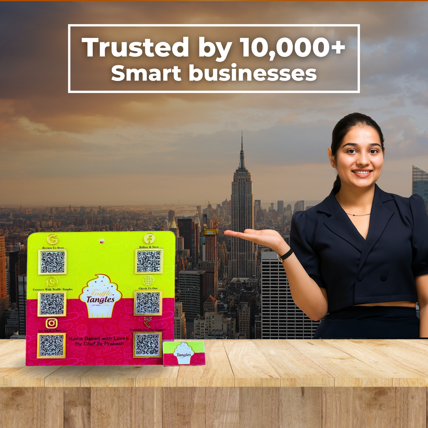 6 Qr Digital Standee With Business card