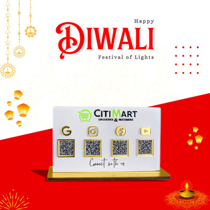 3-in-1 White Colour QR Standee with Payment QR
