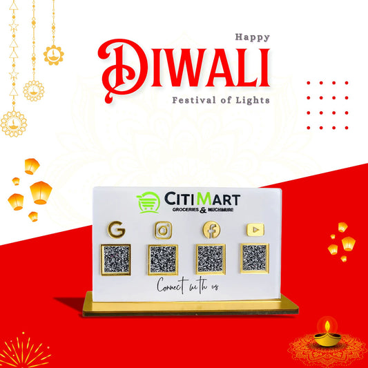 3-in-1 White Colour QR Standee with Payment QR
