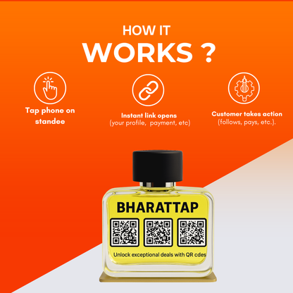 Perfume Bottle Shaped QR Standee