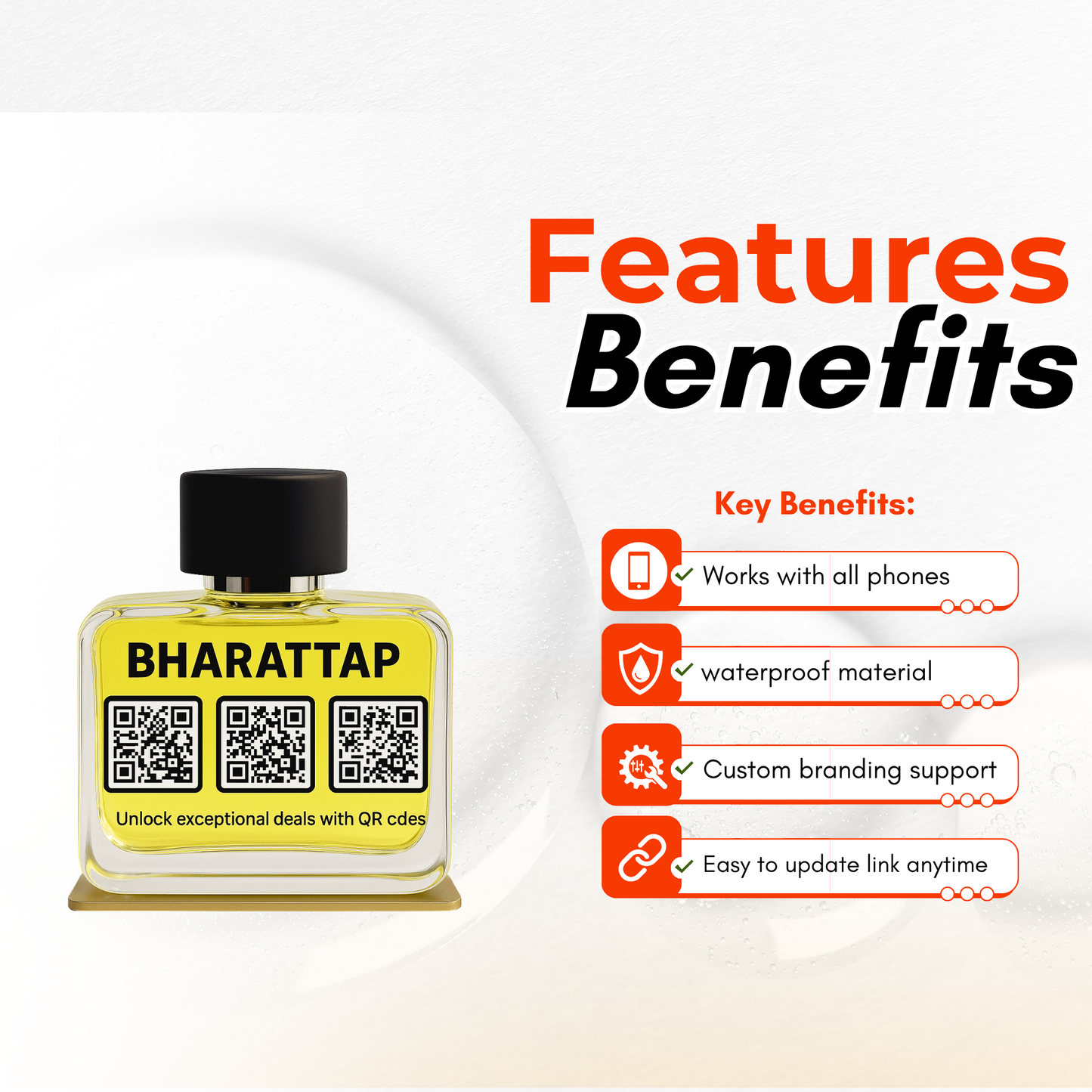 Perfume Bottle Shaped QR Standee