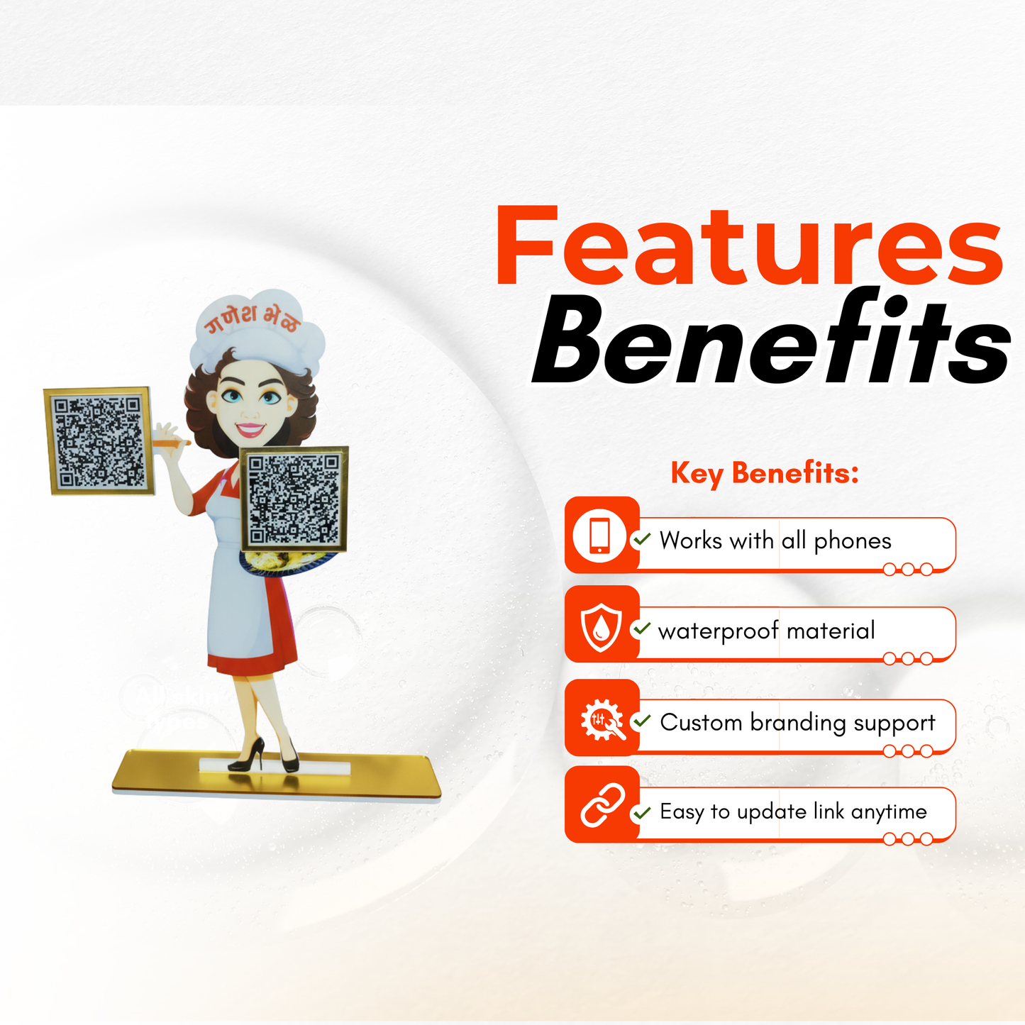 2 QR Girl Shape Standee