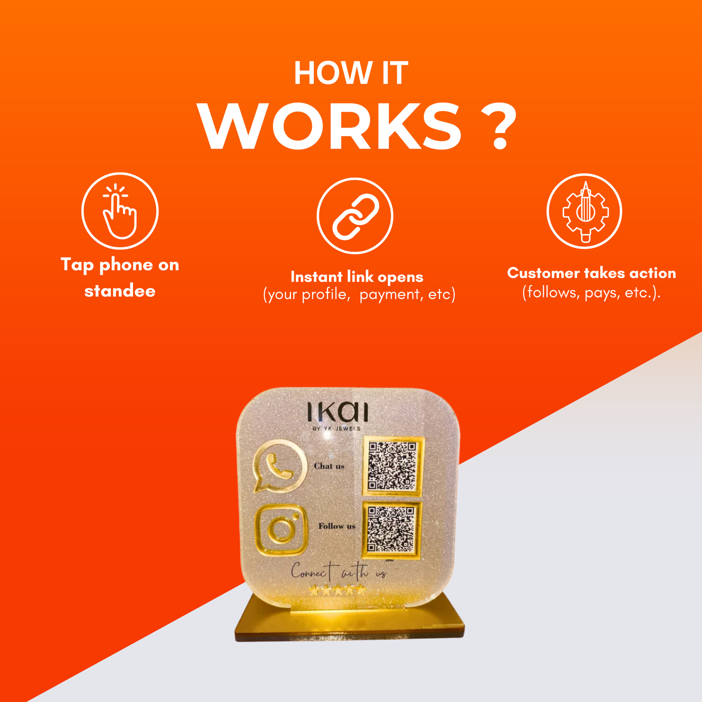 2 QR Round  Corner Shape Standee