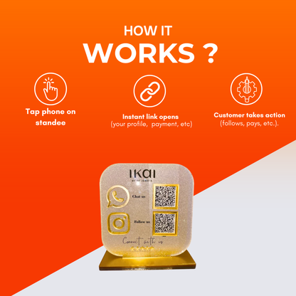 2 QR Round  Corner Shape Standee