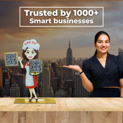 2 QR Girl Shape Standee