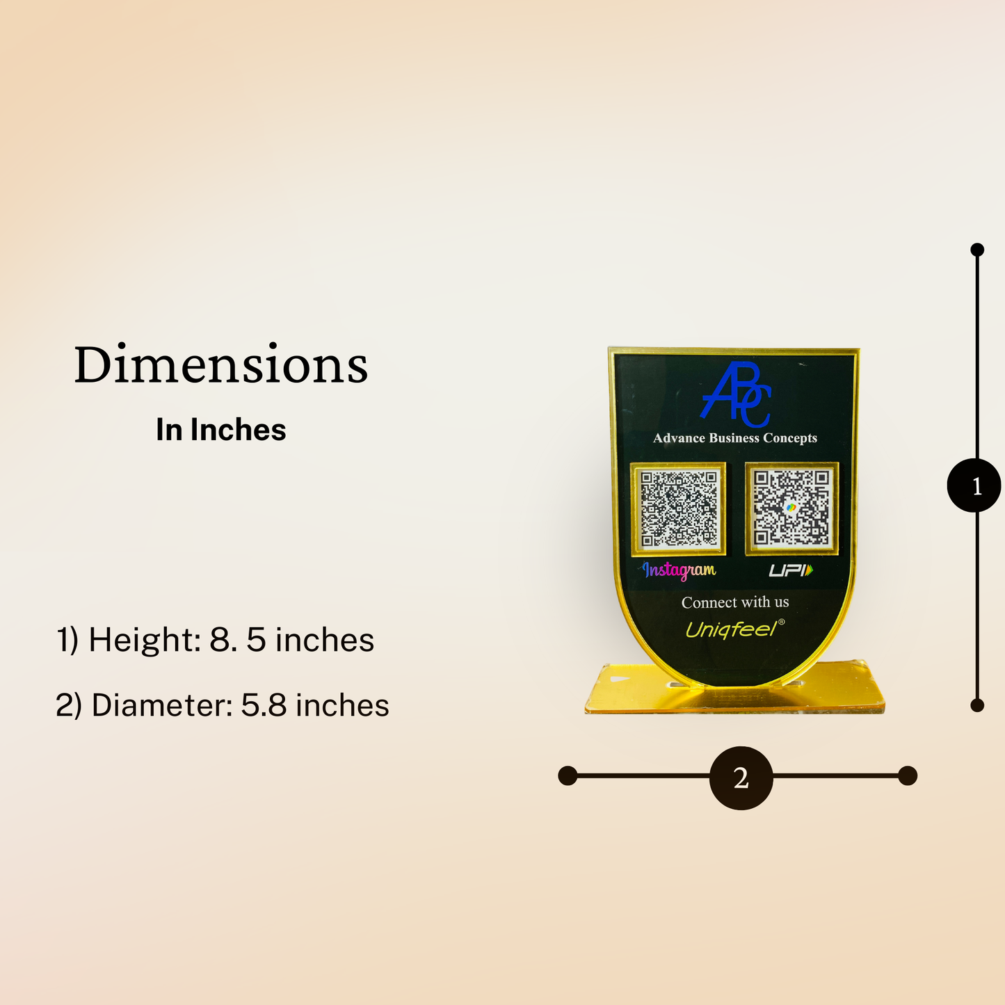 2 QR Upside Down Arc Shape Standee