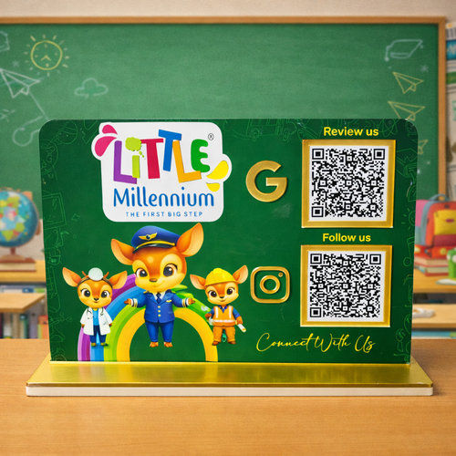2 QR NFC Enabled Horizontal Standee For School Kindergarten Nursery Daycare Kids Learning Education