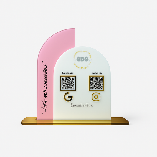 2 QR custom shape standee