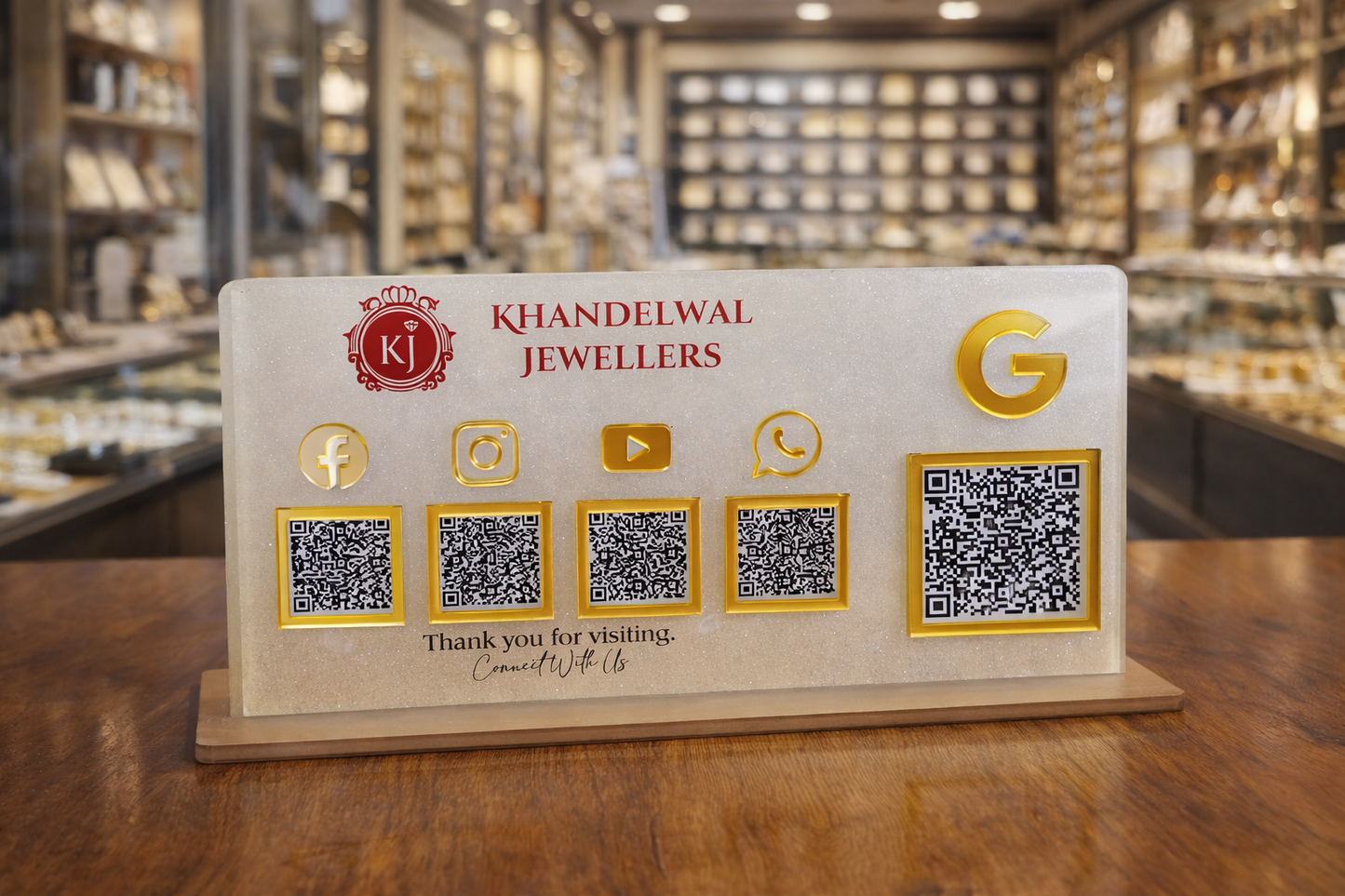 5-QR Horizontal Standee for Jewellers