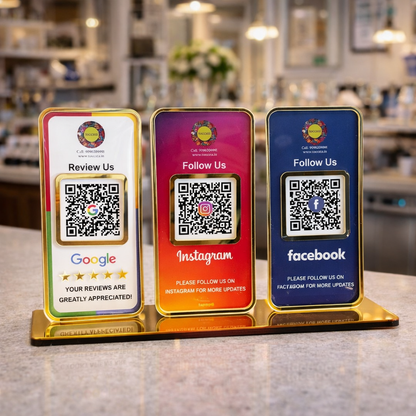 3 QR Multicolour  Standee