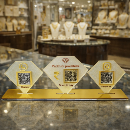 3 QR Diamond Shape Standee