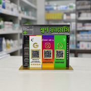 3 QR NFC Enabled Multi Colour Standee For Medical Stores and Clinic