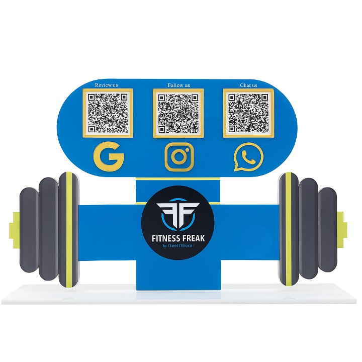 3 QR Dumbbell Shape Standee