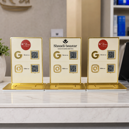 2 QR NFC Enabled Vertical Standee For Salon GYM Dental Clinic