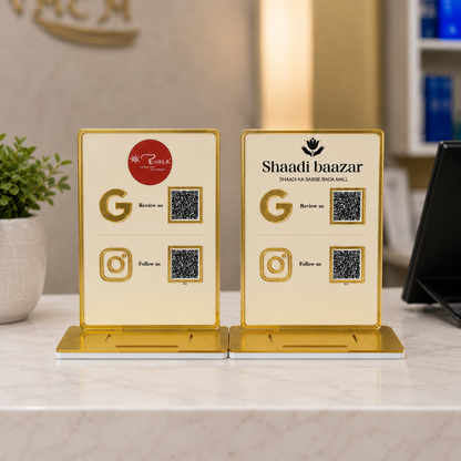 2 QR NFC Enabled Vertical Standee For Salon GYM Dental Clinic