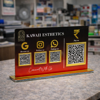 4 QR NFC Enabled Horizontal Digital Premium Standee for Dental Clinic | Salon & Spa