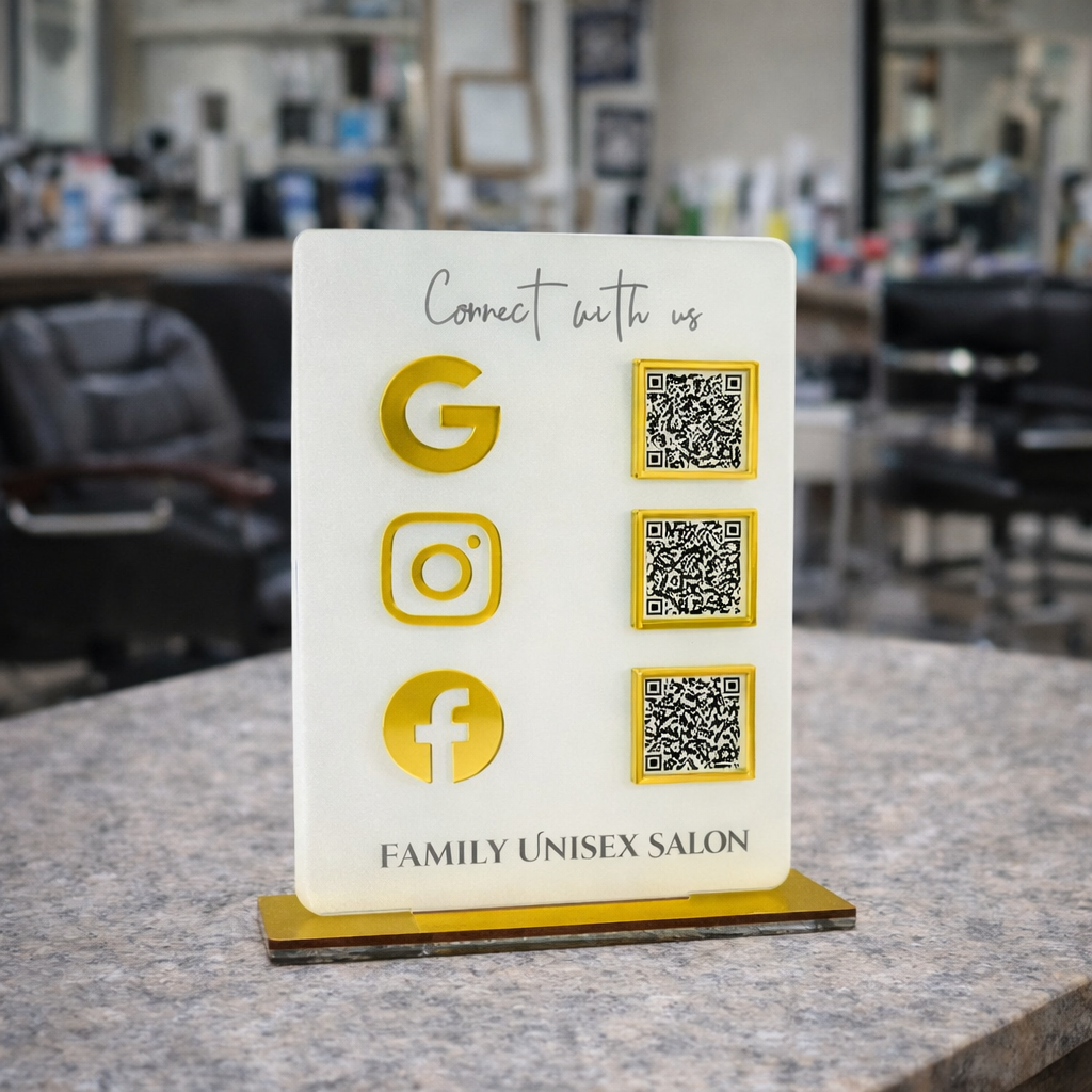 3 QR Digital Frosted  Colour Standee