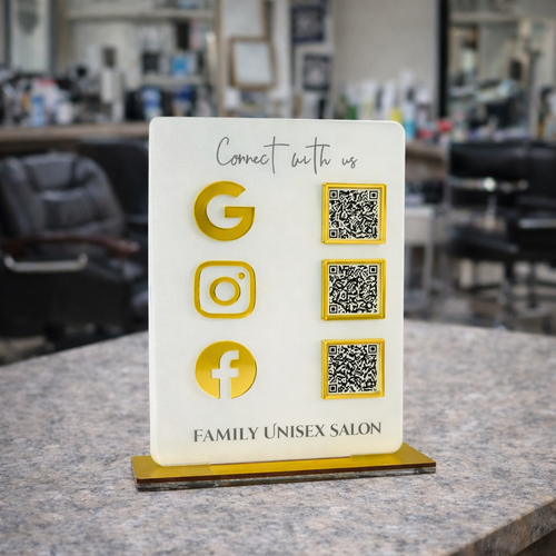 3 QR Digital Frosted  Colour Standee