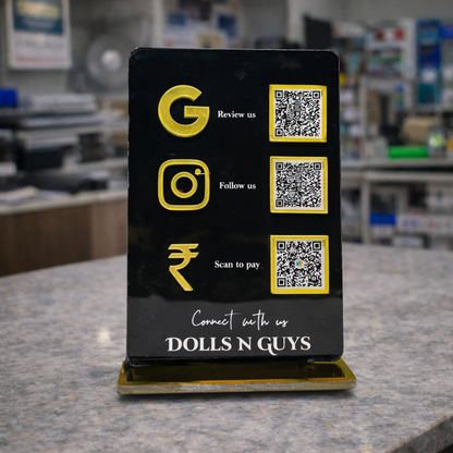 3 QR BlacK Colour Stand