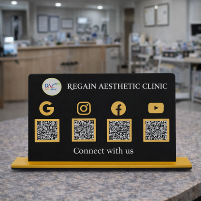 Black Colour 4 QR Digital Standee