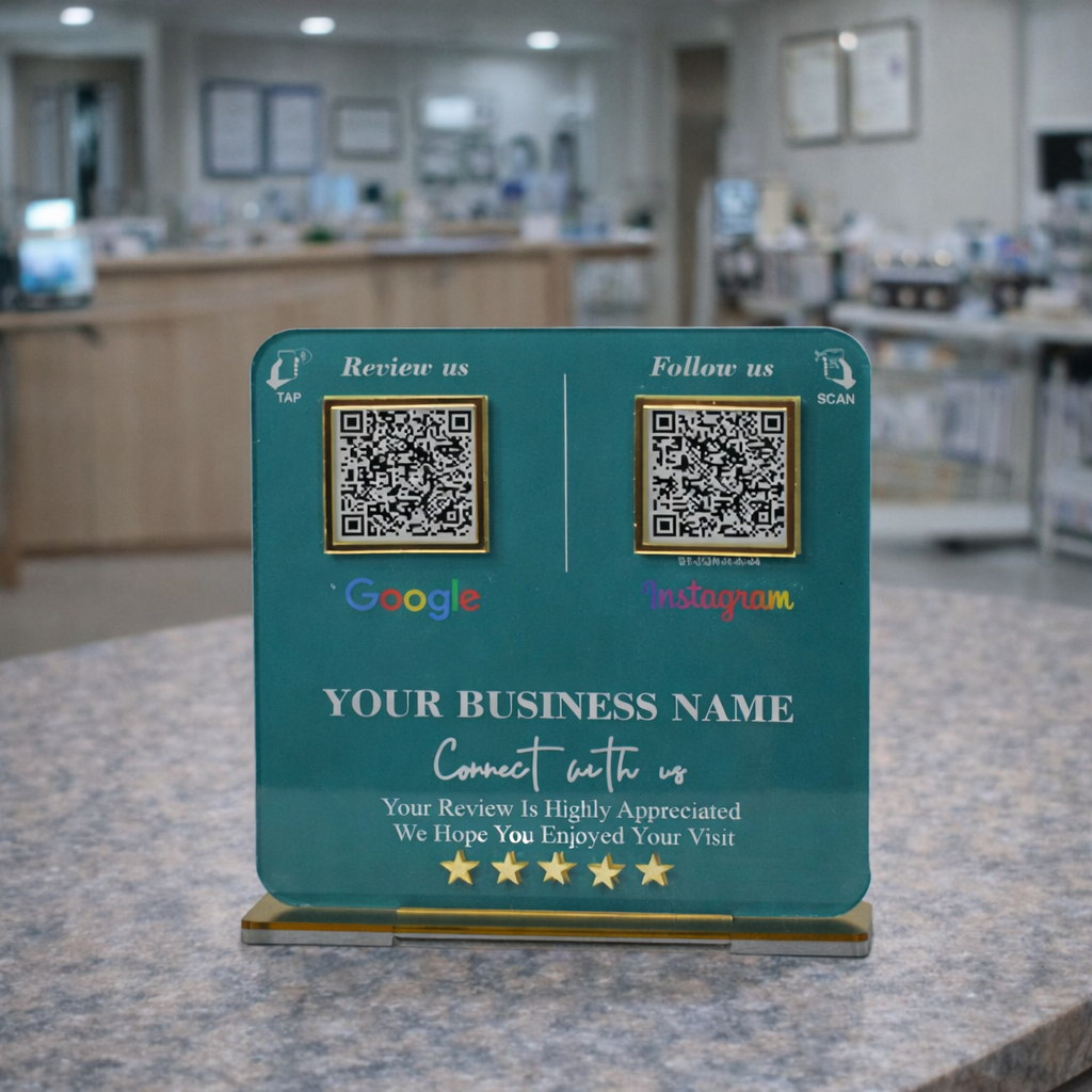 2 QR Green Colour Standee