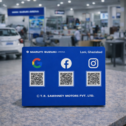 Blue Colour 3 QR Standee