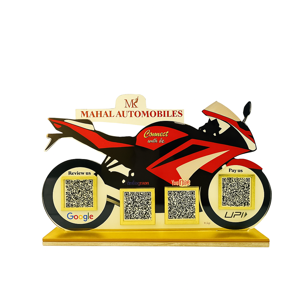 4 QR  Bike shape Standee