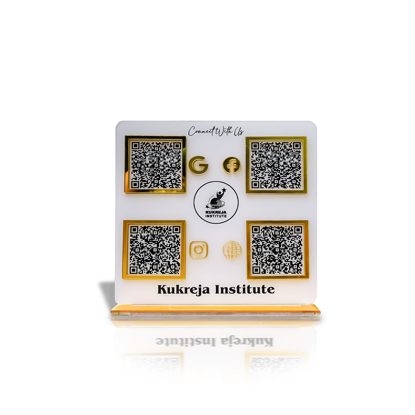 4 QR Double side White Standee