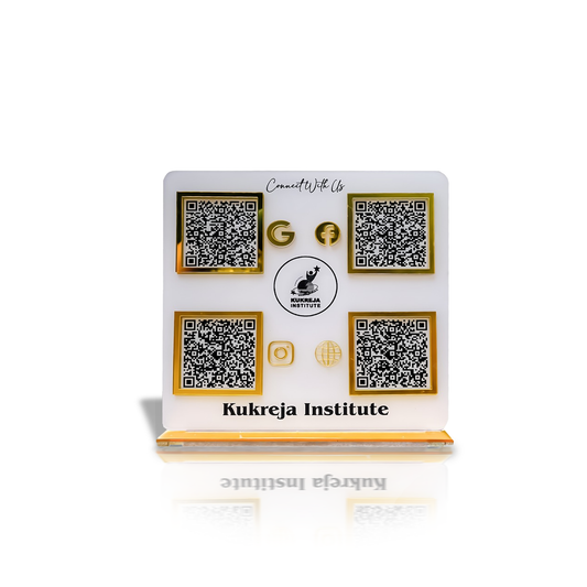 4 QR Double side White Standee