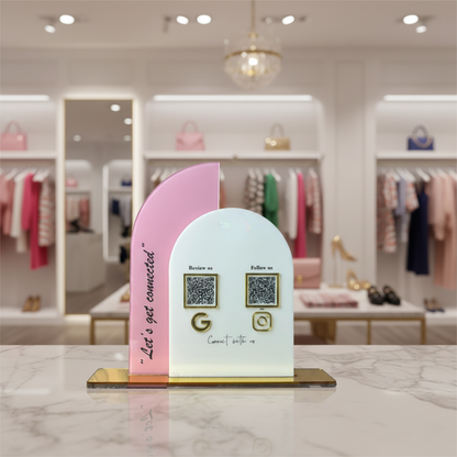2 QR NFC Enabled Custom Shape Standee for Shops and Clothing Store and Boutiques