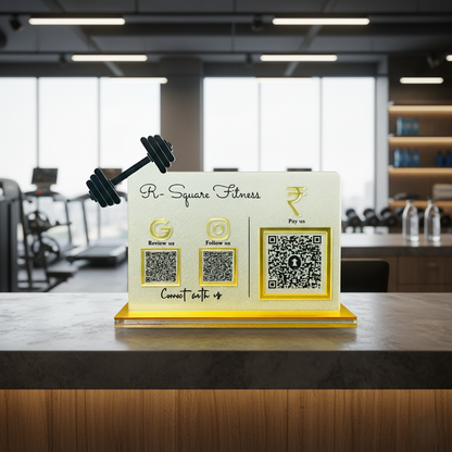 3 QR Dumbbelle Mounted Standee