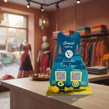 2 QR NFC Enabled Dress-Shaped QR Acrylic Standee