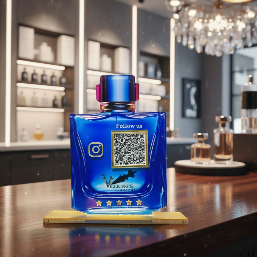 1 QR Perfume Bottle Shape Standee