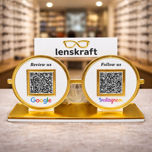 2 QR NFC Enabled Eyeglasses Shape Standee for Optical Store | Eyewear Shop & Spectacle Store