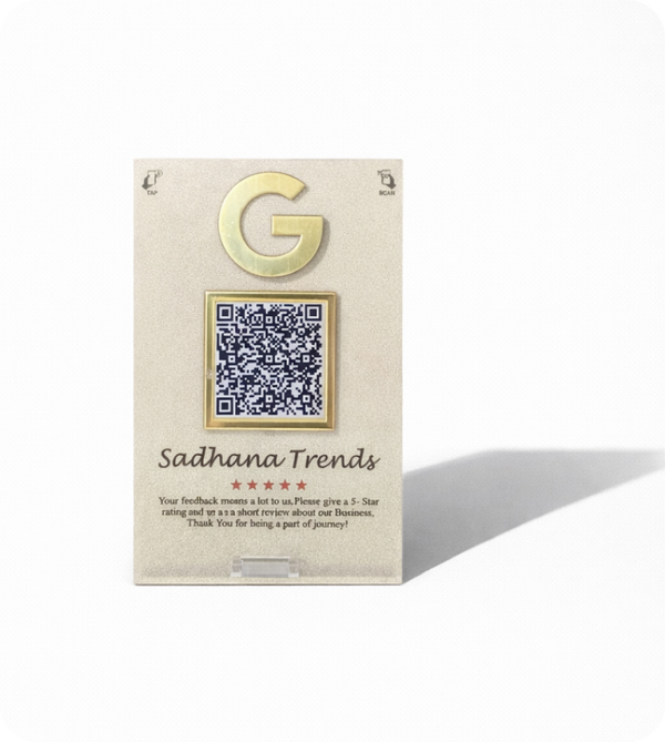 1 QR NFC Enabled 4x6 Frosted Premium Standee for Dental Clinic | Salon & Spa