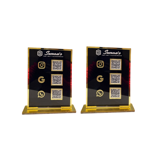 2 Black colour Standee Bundle 3 QR each