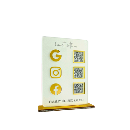 3 QR Digital Frosted  Colour Standee