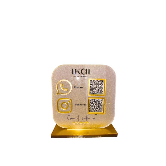 2 QR Round  Corner Shape Standee