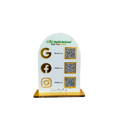 3 QR Round shape standee