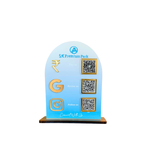 3 QR Round shape standee