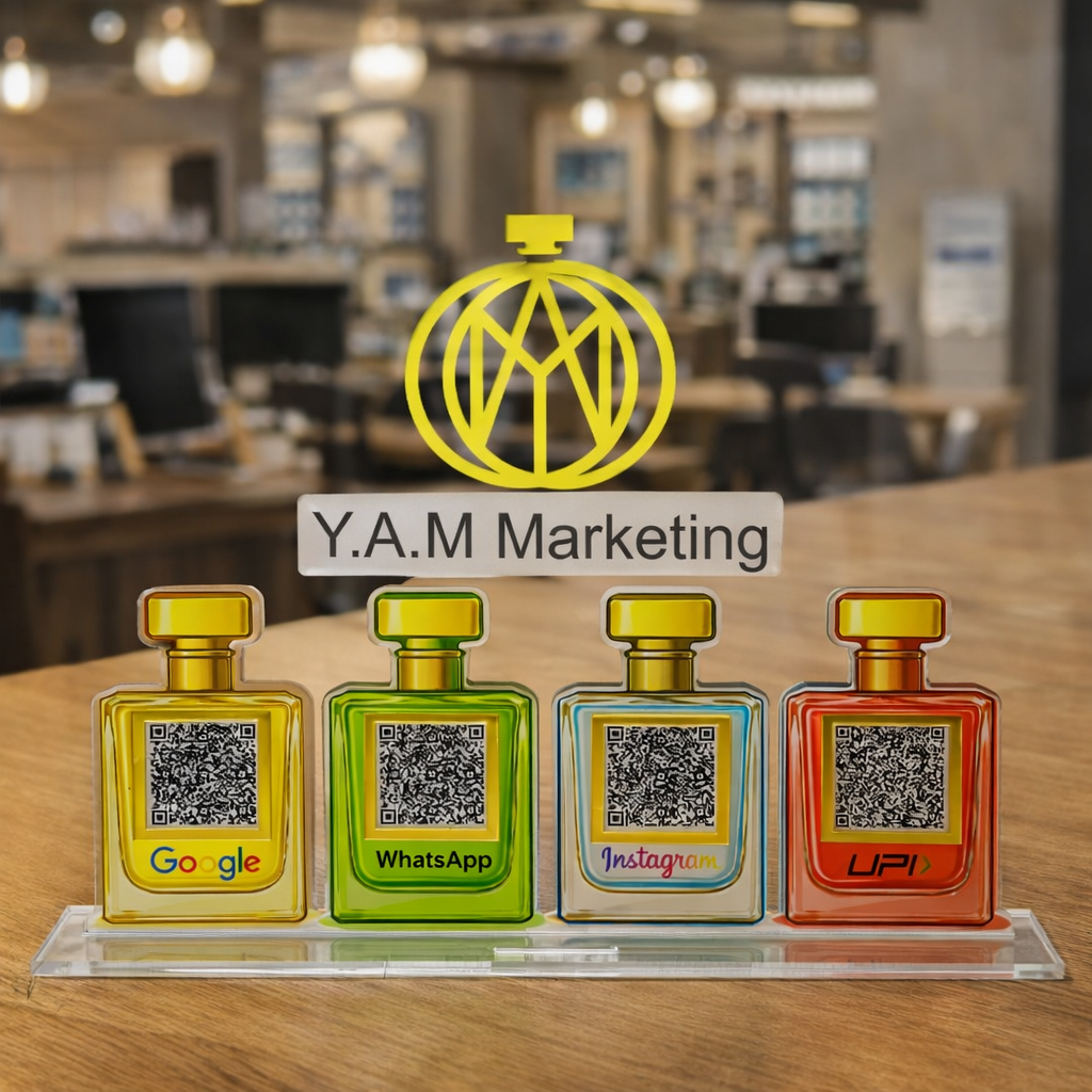 4 Qr Perfume Bottles Standee