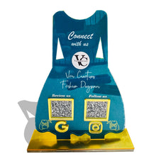 2 QR NFC Enabled Dress-Shaped QR Acrylic Standee
