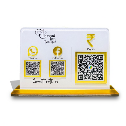 3 QR Horizontal Standee with Payment QR