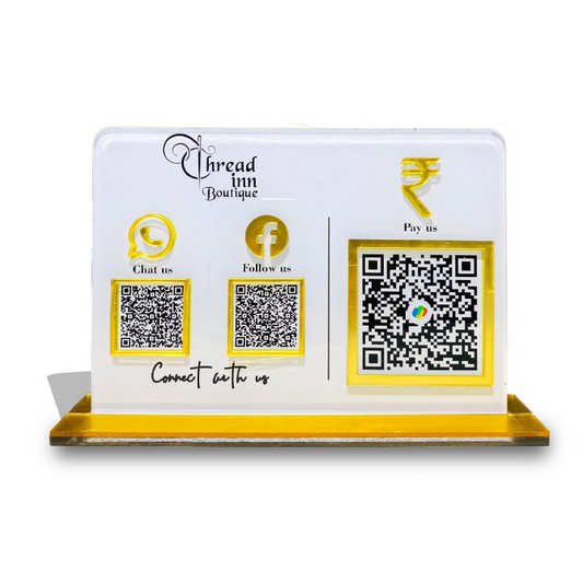 3 QR Horizontal Standee with Payment QR