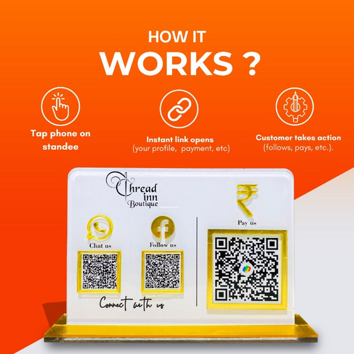 3 QR Horizontal Standee with Payment QR