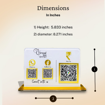 3 QR Horizontal Standee with Payment QR